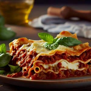 Bolognese sauce lasagna