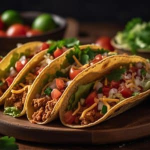 Guacamole beef taco