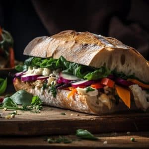 Beef sandwich with veggies classic